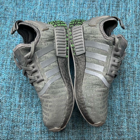 Adidas NMD R1 All Over Print Sneakers in Grey Signal Green - Picture 4 of 7